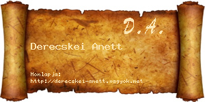 Derecskei Anett névjegykártya