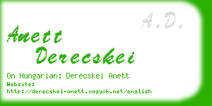 anett derecskei business card